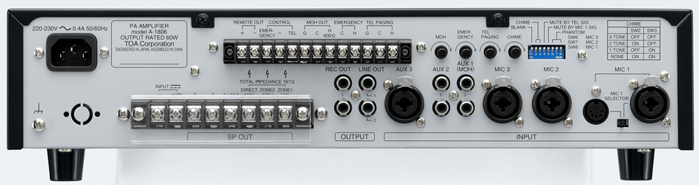 TOA Electronics Pte Ltd - A-1806 Mixer Power Amplifier (AS version)